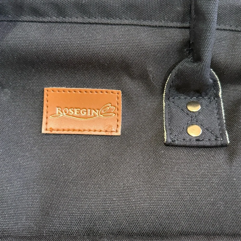 NEW ROSEGIN Black Quilted Backpack with Gold Zipper/Trim - Stylish & Functional